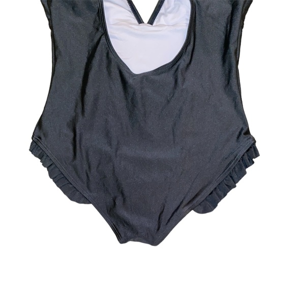 NWT Cupshe Sweet Smile Pewter Gray Ruffle Cutout Swimsuit - S - Picture 8 of 14